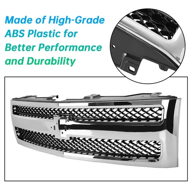 GM1200572 Front Grille 2012 2007 Chrome 2009 2008 25810707 Kojem 2010 Truck Grill Chevrolet 2011 1500 Pickup Bumper Silverado 2013 for Mesh