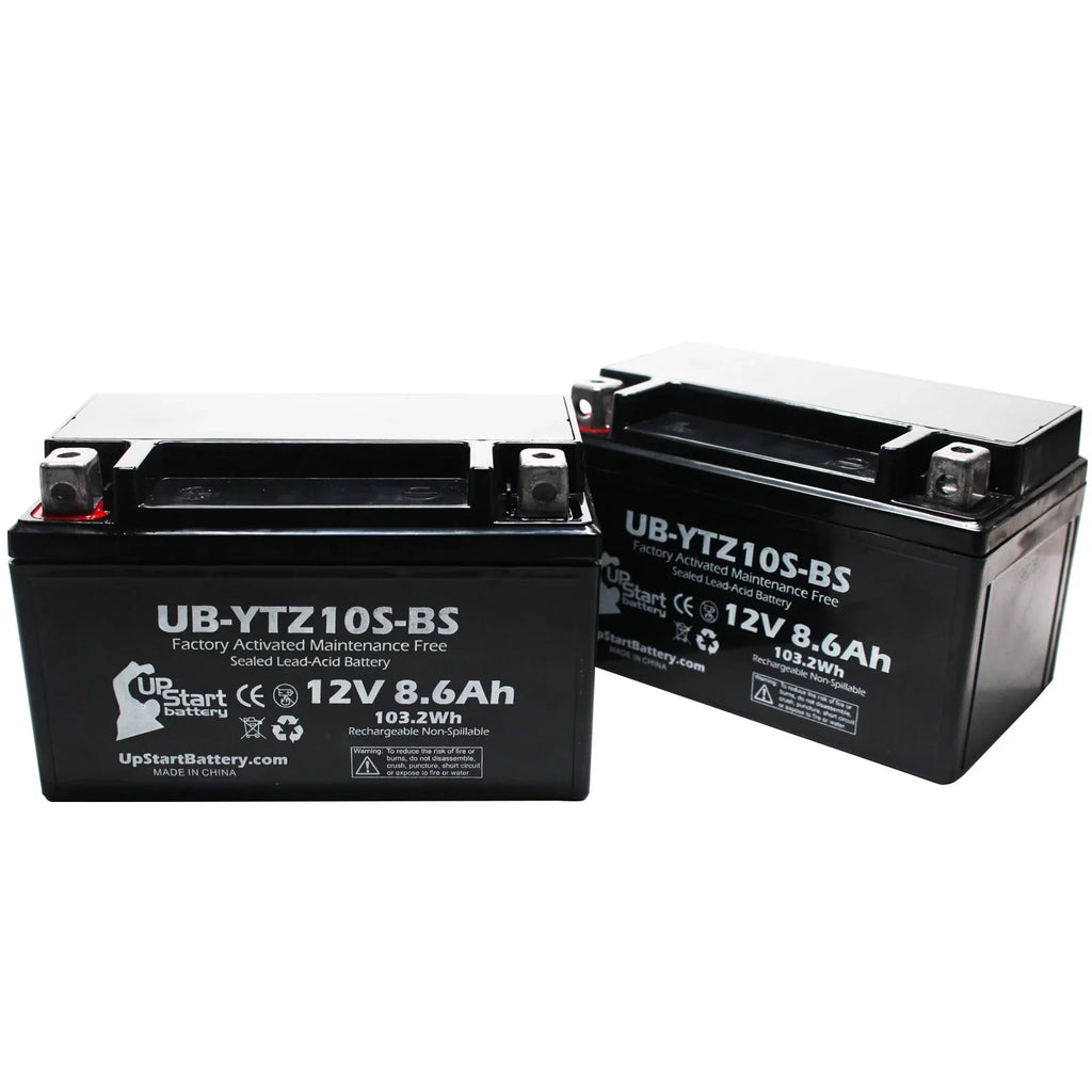 Factory 12V, Activated, Yamaha UpStart - Motorcycle UB-YTZ10S-BS YZF-R1 Replacement 1000CC Battery Battery 2-Pack 2011 8.6Ah, Maintenance Free,