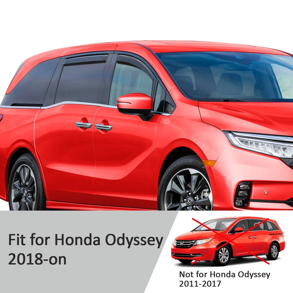 Voron 200262 Odyssey Visors, Vent Deflectors, 2018-2024, Window Rain in-Channel Guards Glass Pieces - Durable 4 Window for Extra Honda