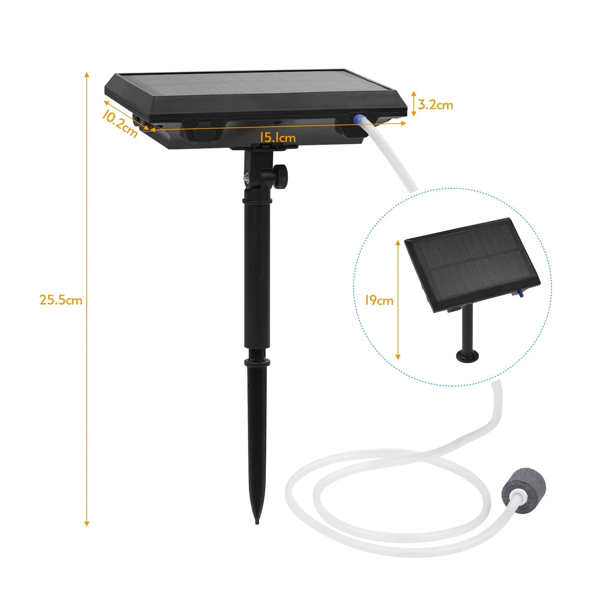 Rechargeable Pond Pump Circulation & Fishing Tranportation Air Fish Small Air Pump Bubble Aquarium Stone Solar Garden L Ponds Oxygenator Fish for 5.5V Aerator Pools with 1.5W
