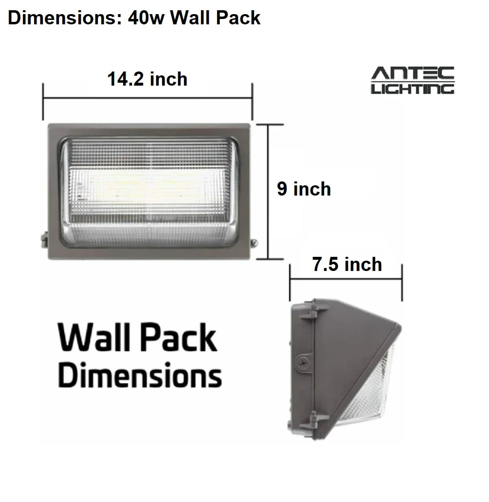 Lumens, , Pack 5000K, Light, climate Antec Wall 100-277VAC, 40W LED IP65 exterior Resistant, UL/DLC 5000