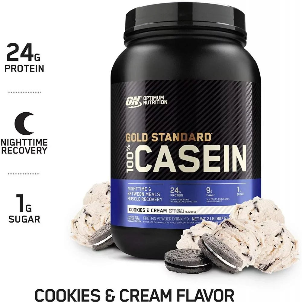 100% 1.81 & 24 Cream, 27 Casein, Nutrition, Standard Gold Servings Powder, lbs, g Optimum Protein Cookies