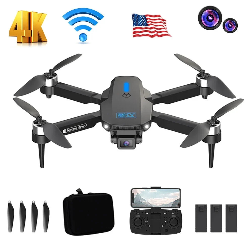 Drone HD Camera RC Quadcopter, E88Max 4K - FPV, Range Long WiFi AirMaster JahyShow Foldable -