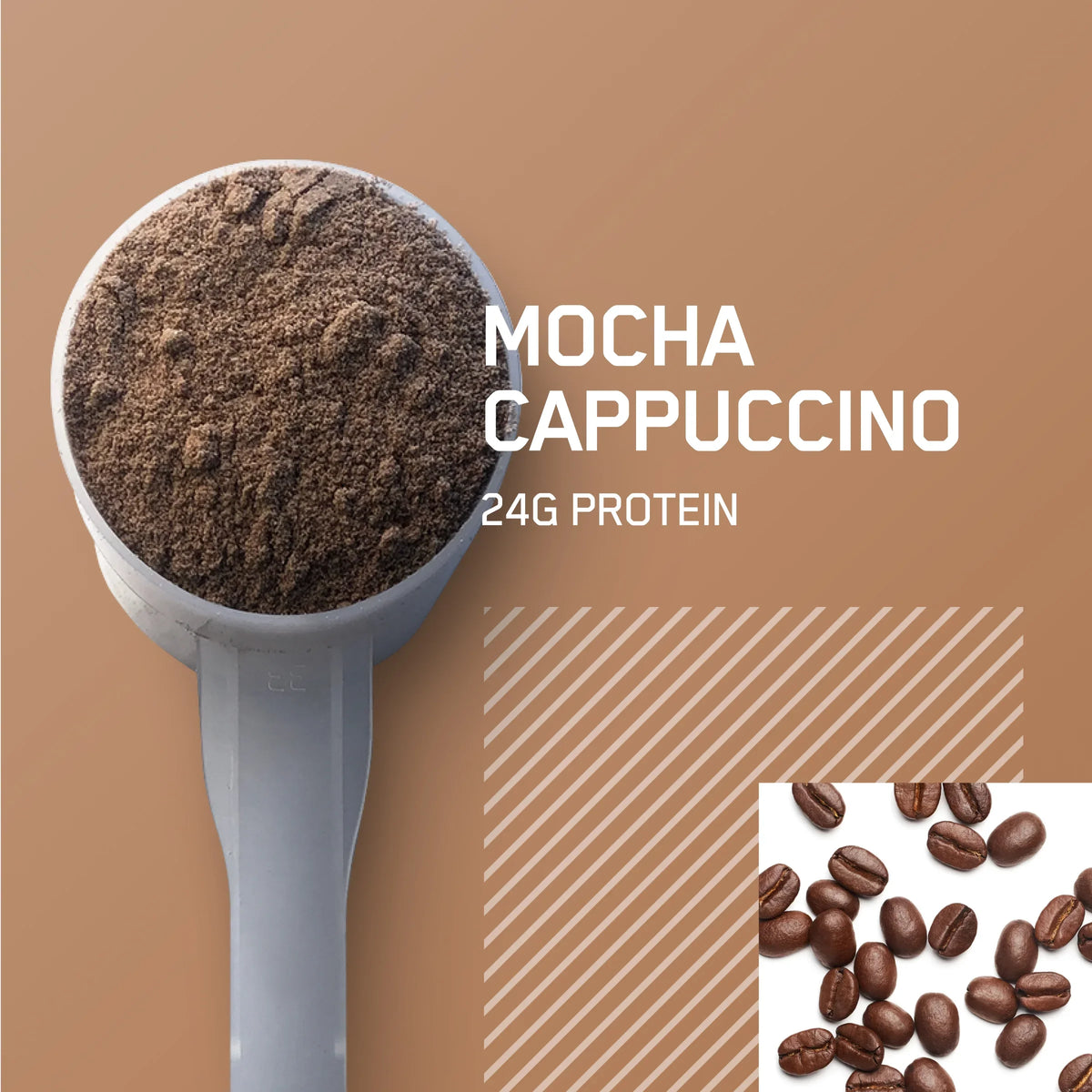100% Mocha Optimum 2 Standard 28 Servings Gold Nutrition, Whey Protein Cappuccino, Powder, lb,