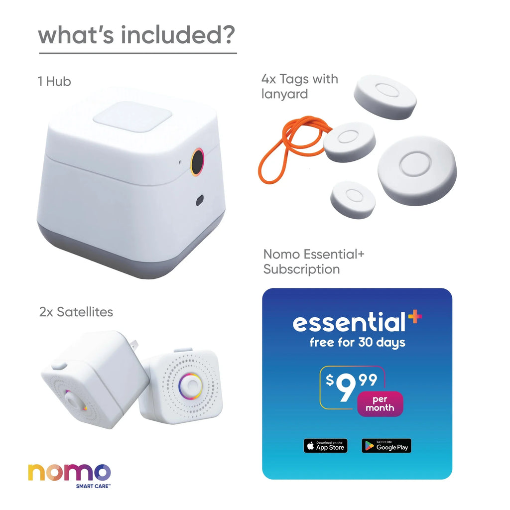 Dispatch Care – Nomo 24/7 Care™ Alerts, Automatic Secure Kit 911 Caregiving Connected Smart Support, Monitoring, Essential