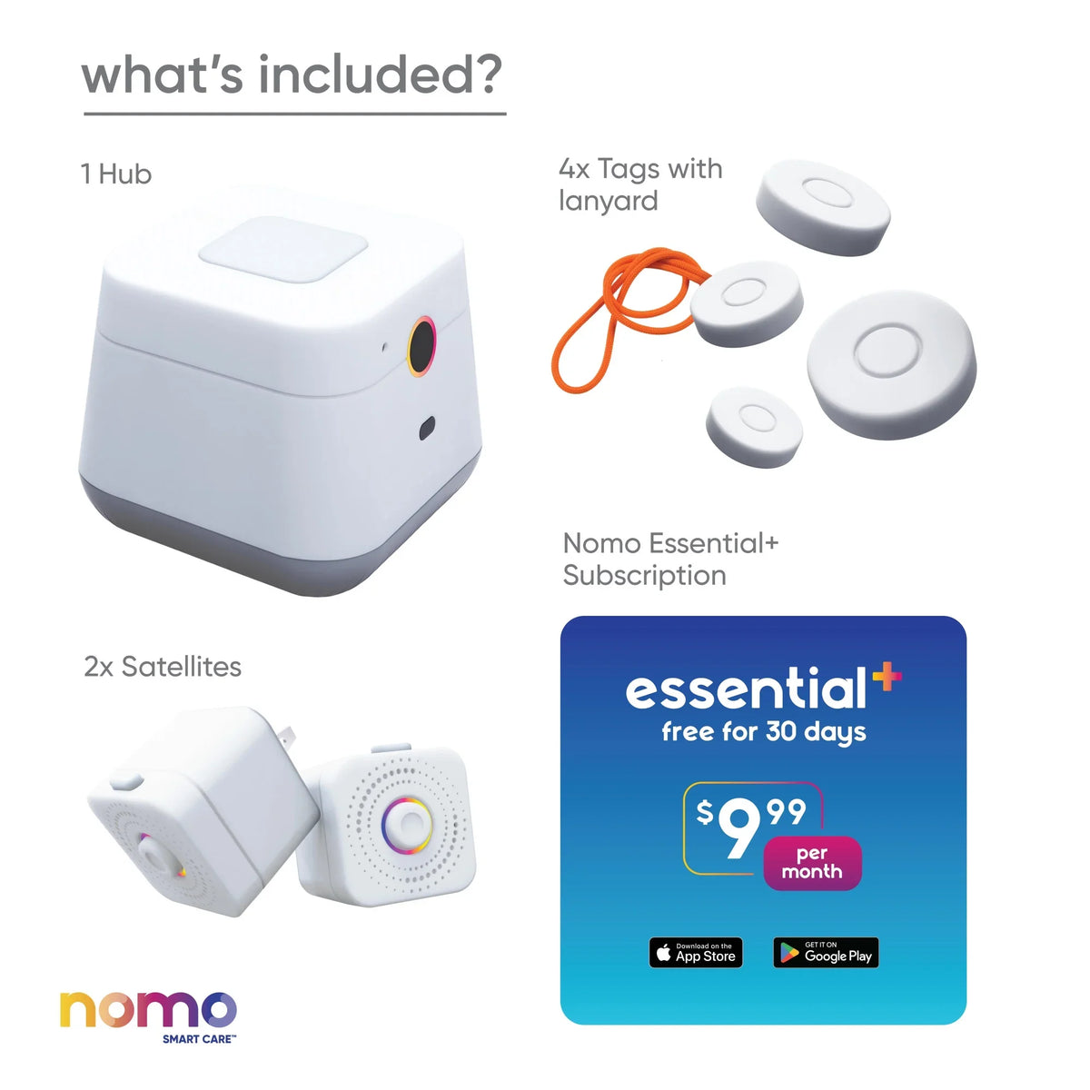Dispatch Care – Nomo 24/7 Care™ Alerts, Automatic Secure Kit 911 Caregiving Connected Smart Support, Monitoring, Essential