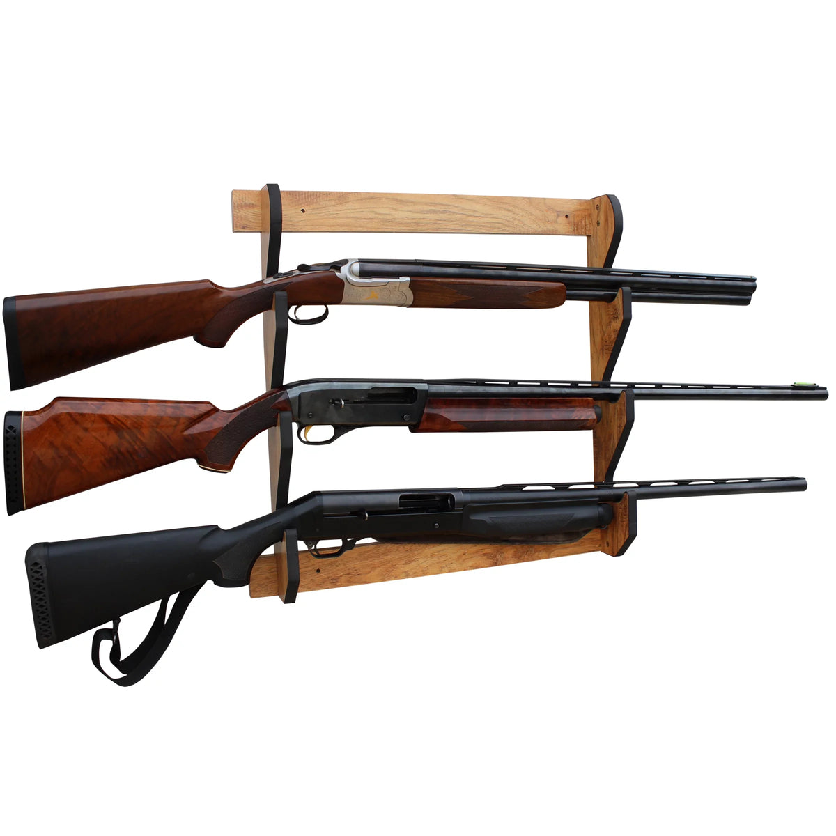 '- 3 Display Indoor Rifle/Shotgun Storage Finish Cherry Wall Creations Convenient Easy Creek Assembly Rush Rack American