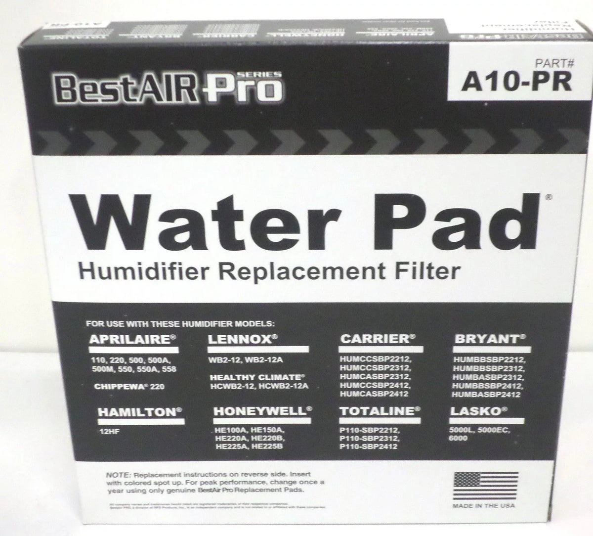 10.25" 1.75" 10" GeneralAire GA10 x x Pad, Vapor