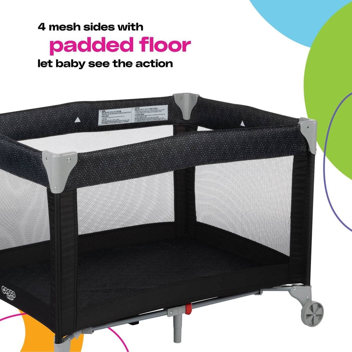 with Cosco Baby Noir Play Portable Dot Funsport Kids Yard Carry Compact Bag,