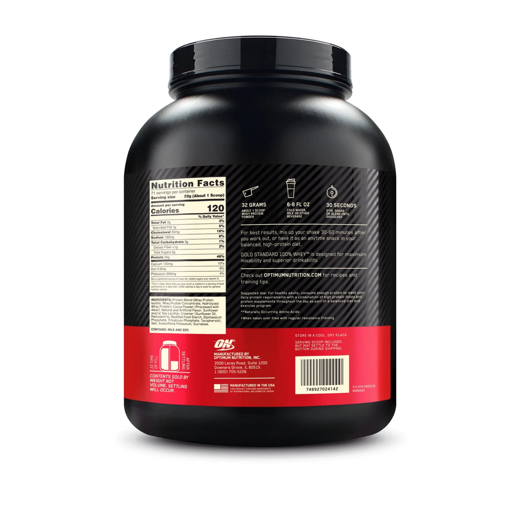 Servings Milk Optimum lb, Nutrition, Standard Whey Protein 71 Gold Chocolate, Extreme 100% 5 Powder,