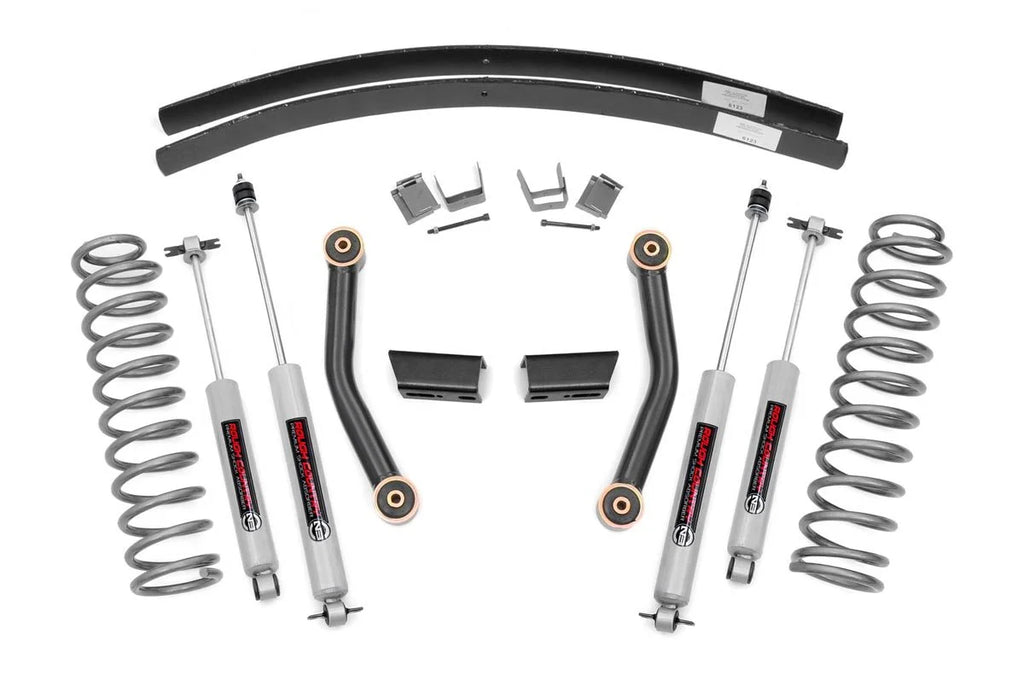 Add (fits) 670XN2 Jeep XJ Cherokee Leaf Rough Lift | Shocks Kit 1984-2001 Suspension Country Series II | 3" | N3