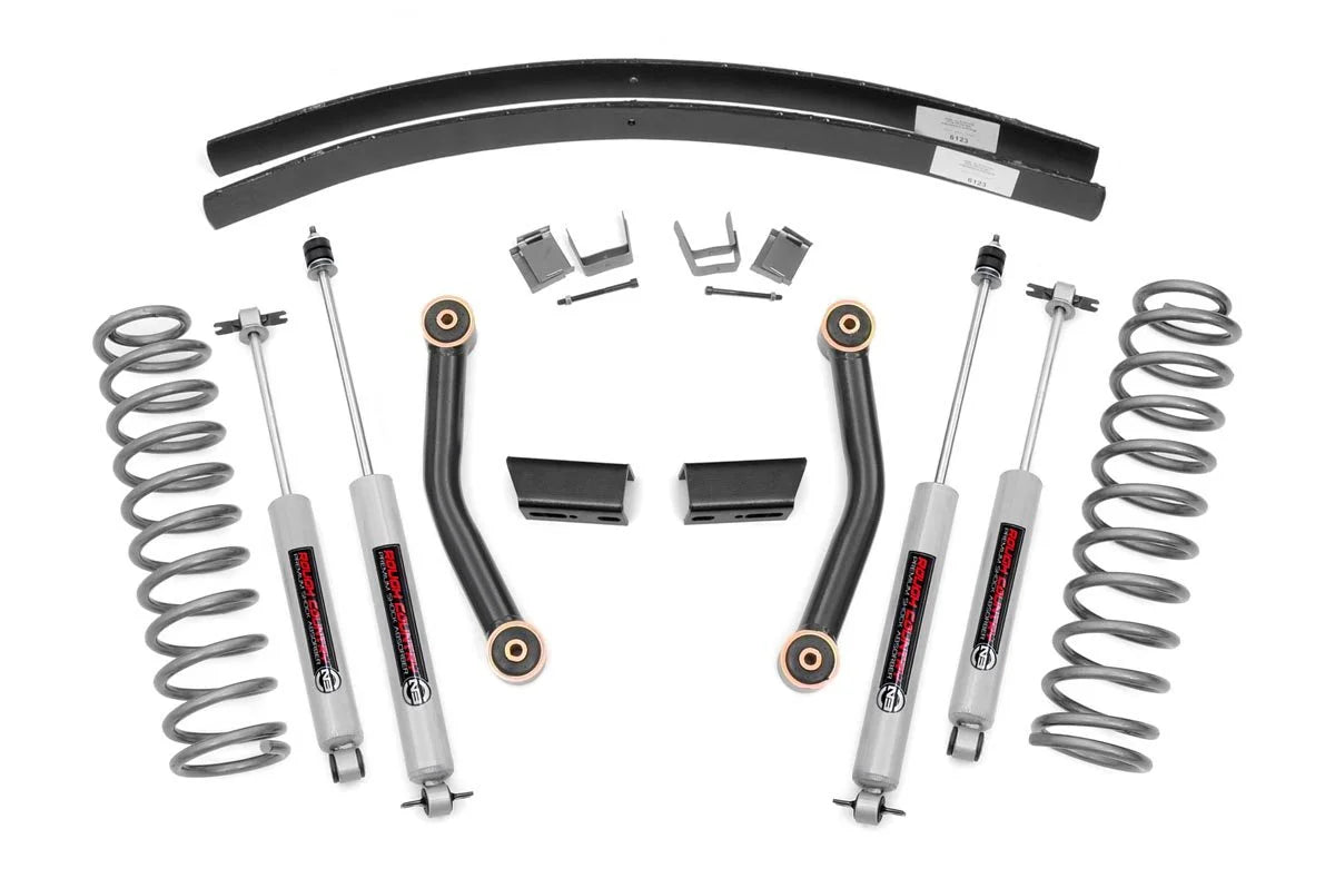 Add (fits) 670XN2 Jeep XJ Cherokee Leaf Rough Lift | Shocks Kit 1984-2001 Suspension Country Series II | 3" | N3