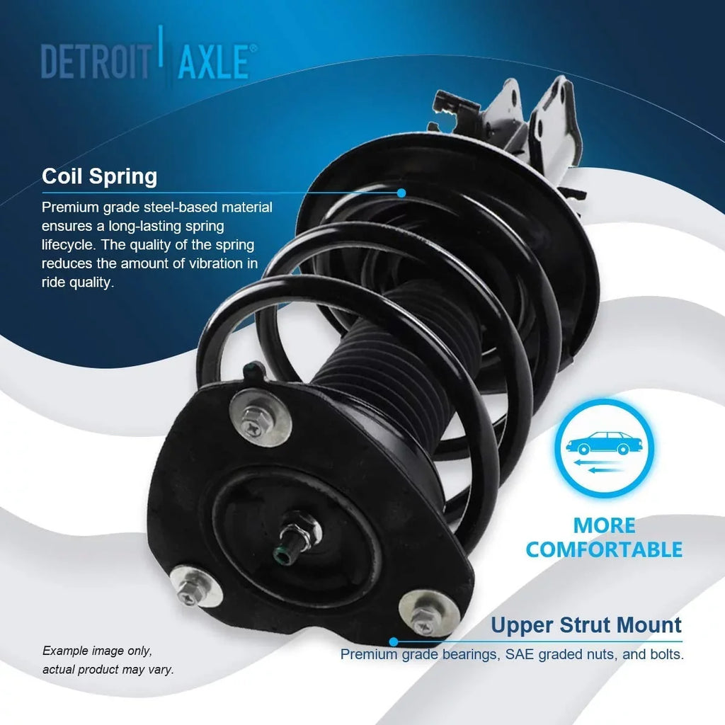 Install Quick Struts Front 2009 Spring Detroit Shock Struts Complete Assembly Rear for 2 Axle 2 Shock 2008 Replacement 2007-2013 - 2010 Absorbers w/Coil 2011 Struts Nissan Absorbers Altima Ready