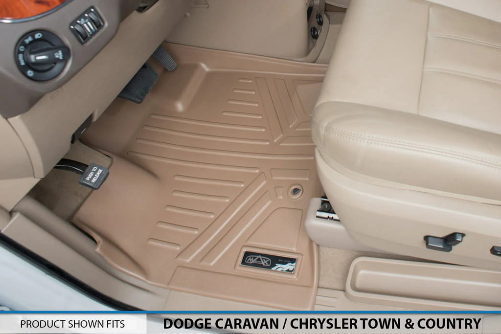 Mat Tan 2008-2020 Liner Grand Dodge Smartliner Caravan Row Floor 1st Front for