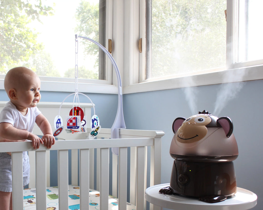 Gallon, 24 Ultrasonic Crane Coverage, Cool Hour Humidifier - Run Monkey 500 for Mist Sq Ft Kids, Adorable Time 1