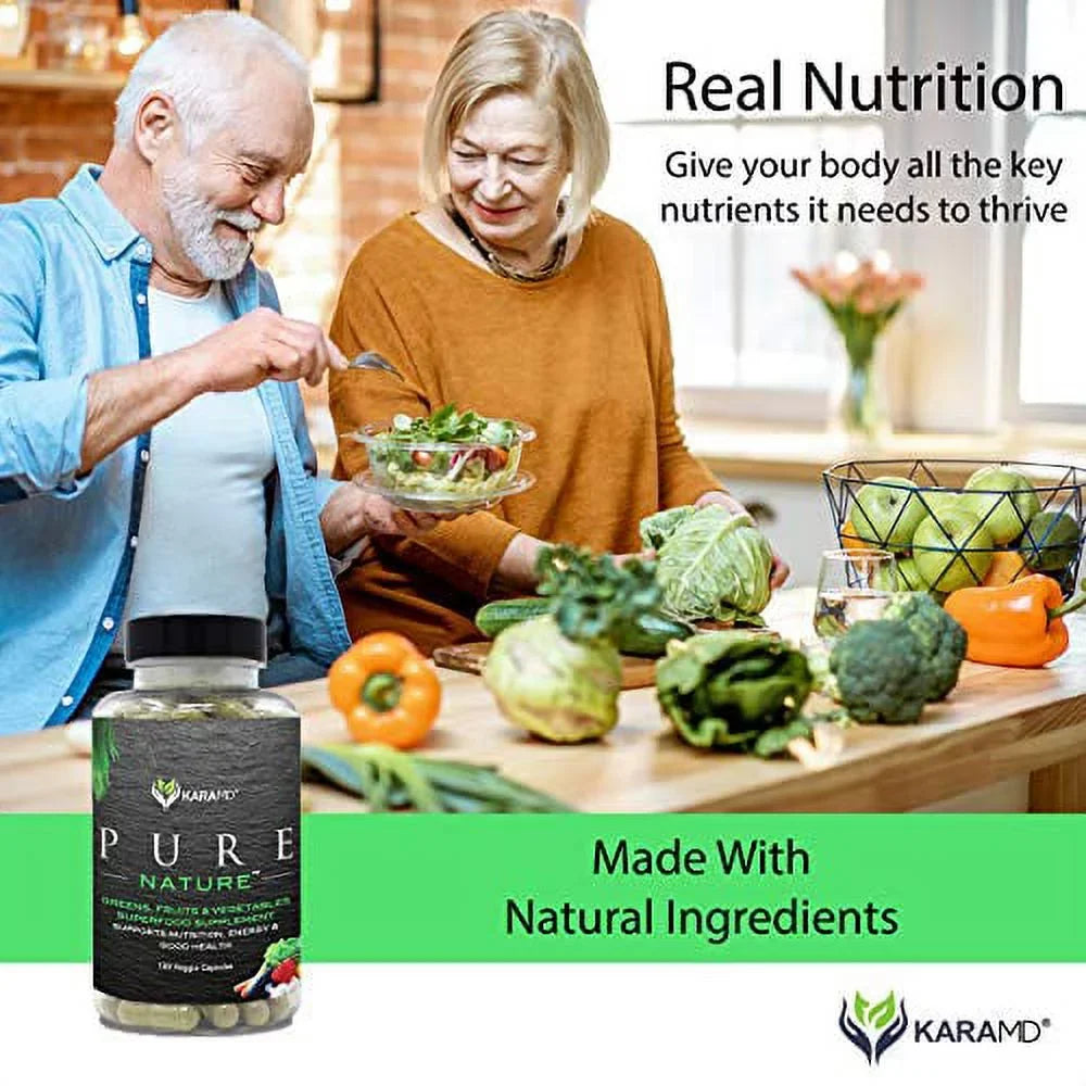 Capsules Antioxidant Nature & KaraMD Health | Greens, Vegetable Fruit Supplement Vitamins, Pure 120 | Fiber & Digestion Natural Whole Immunity Energy, | Superfood & Boost, Dr Formulated Nutrition Food
