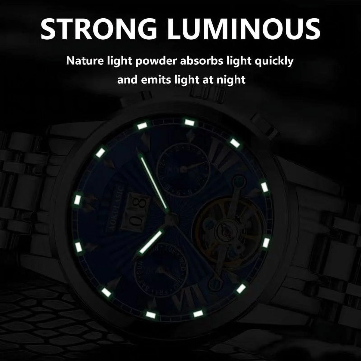 Luxury Watches Stainless Brand Wristwatch POEDAGAR Top Watch Business Waterproof Stain Luminous Men's Men Mechanical Automatic
