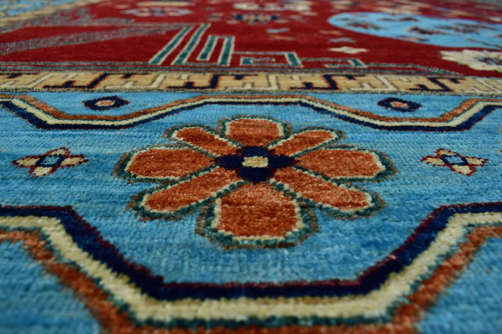 13'8" Red/Lt. Aria Blue Rug, Roselyn 9'11" x
