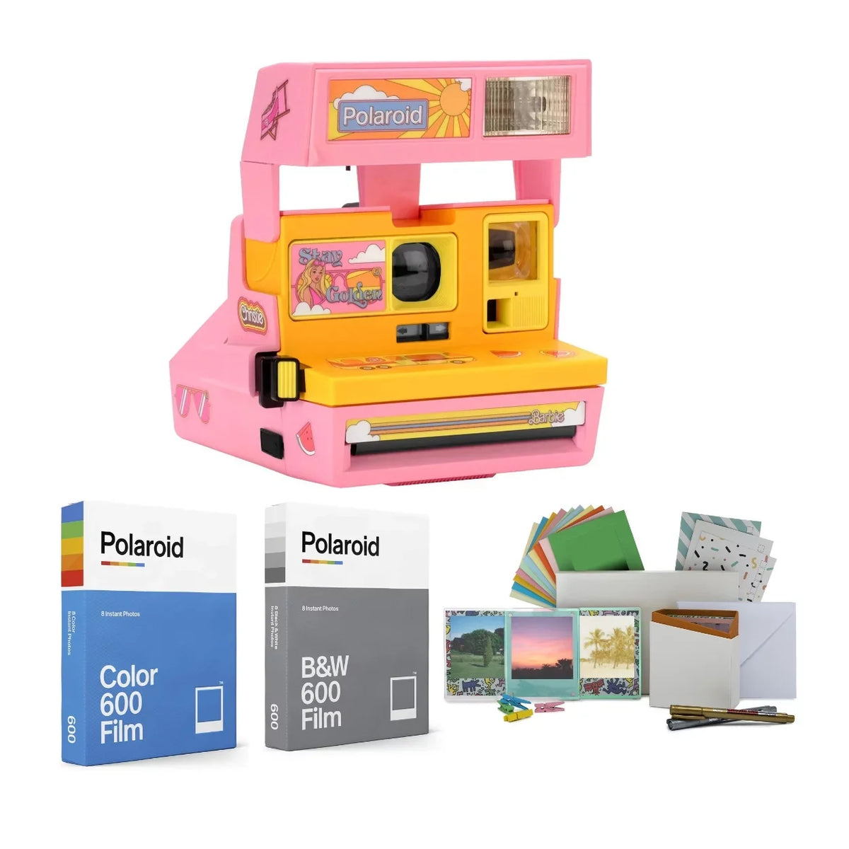 and 600 Instant Kit Film with Photobox Polaroid Malibu Barbie Camera Bundle Film