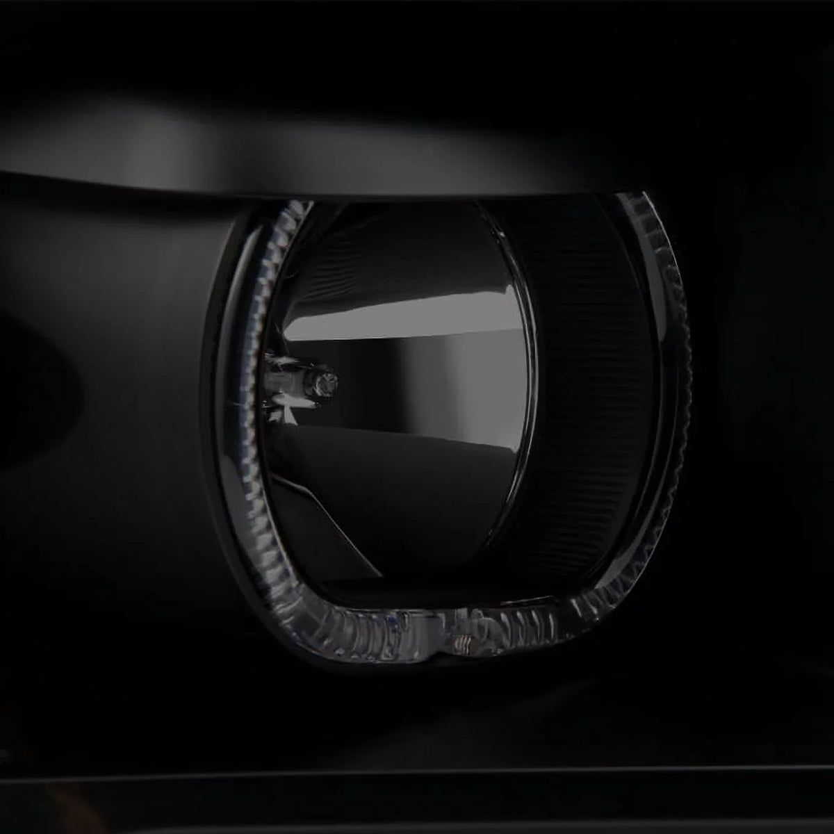 Projector Tail Strip 2009-2014 Lamp For Smoke Headlight C-Shape - Dual Halo F150 + LED AKKON Black LED