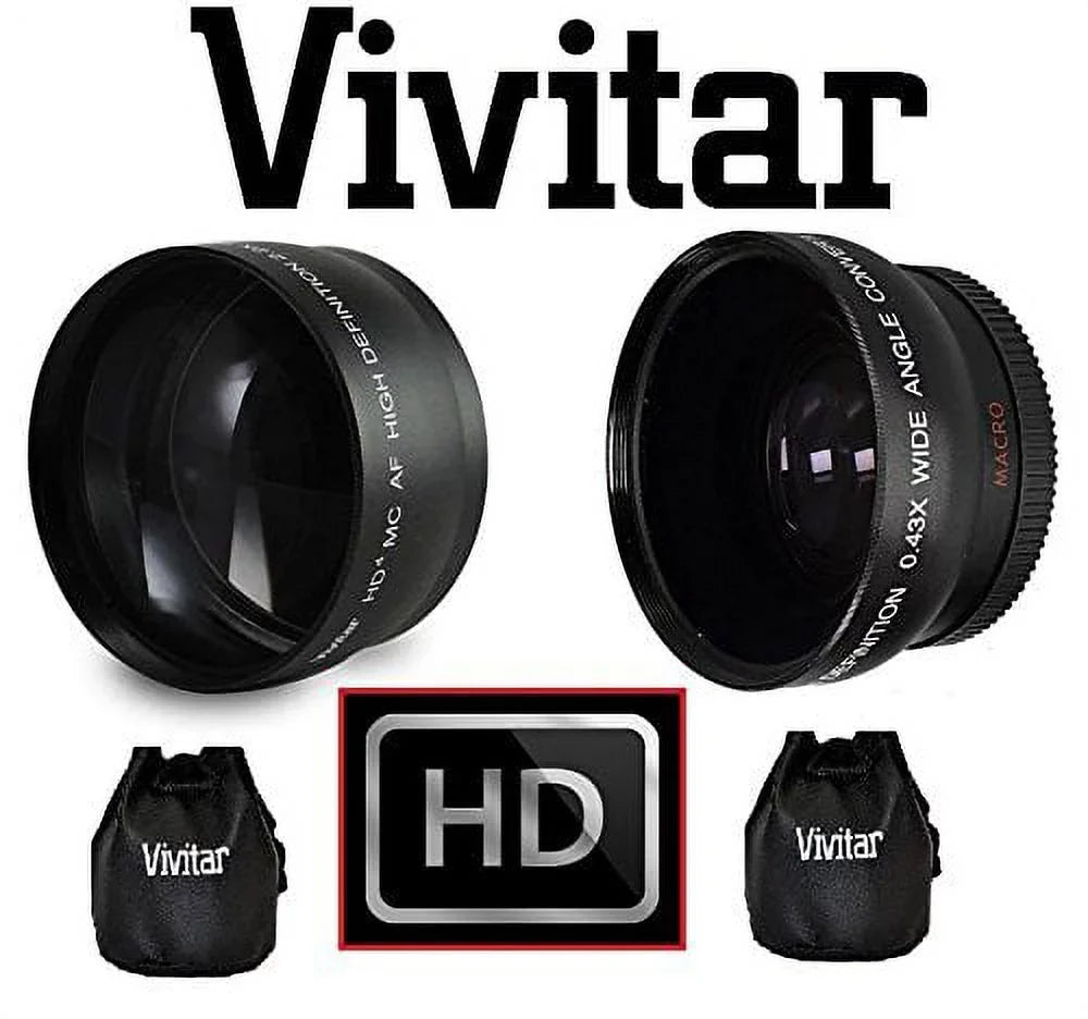 DMC-G7H (58mm For Kit Panasonic Angle Compatible) & 2-Pc Lens Hi-Def Set Wide dimension Lumix Lens Telephoto