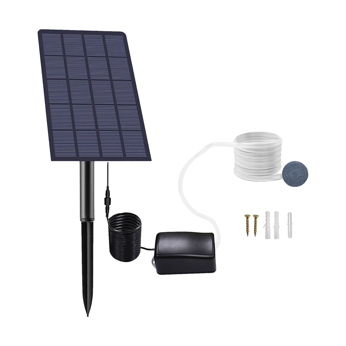 Oxygenator Fish Fishing Pump Pond Aerator Bubble Oxygen Pump with Garden Solar Aerator Plug-in Stones Pipe 2W for Aquarium moobody Oxygen Air Fish Pool Air
