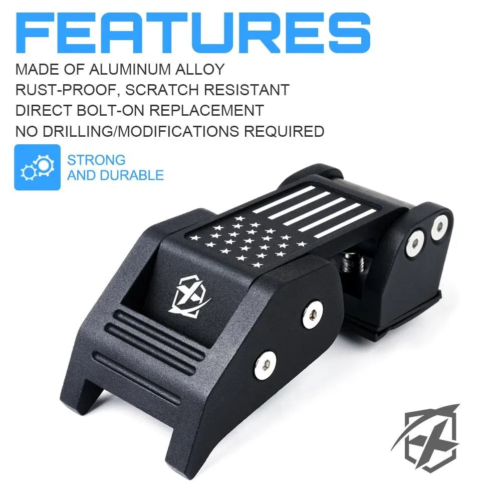 Hood for Black Jeep Wrangler JK 2007-2018 U.S. Kit JL Wrangler Xprite Aluminum Flag 2018+ Latch with & Jeep