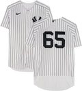 Red Yankees Player-Worn Boston Cortes Pinstripe New Nestor Sox 2022 25, vs. York September on #65 Jersey White
