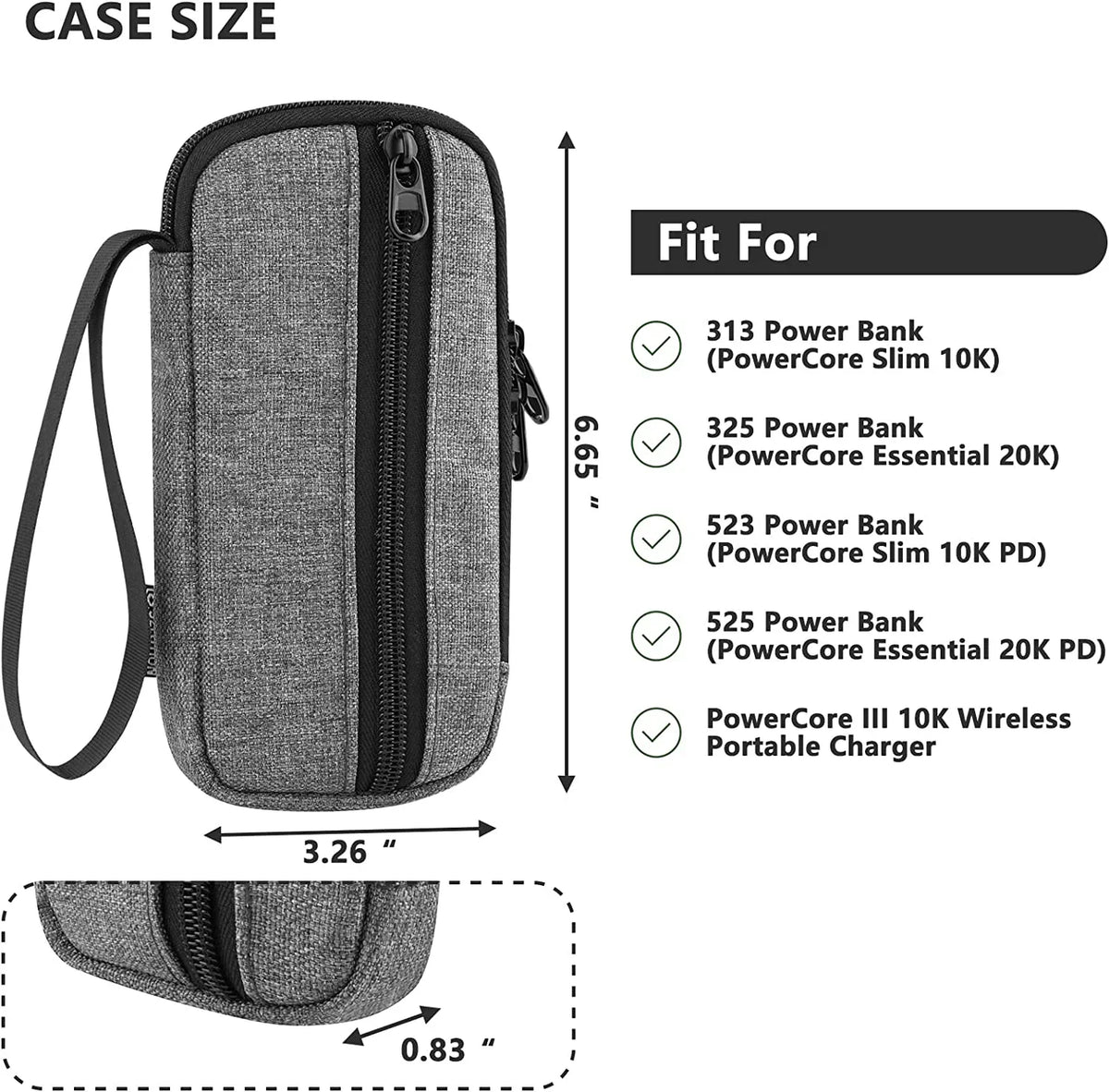 (PowerCore (PowerCore 10K), 20K), Travel 313 525 Power for 10K PD), Anker Essential (PowerCore 523 Slim 325 Bank Case