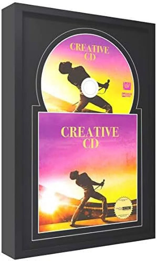 And Black-Black Music X Matting Disc Dia. 7/8-Inch Jukebox With Wall Displays 4 12" Frame Self Hanger Art Double Cover Standing