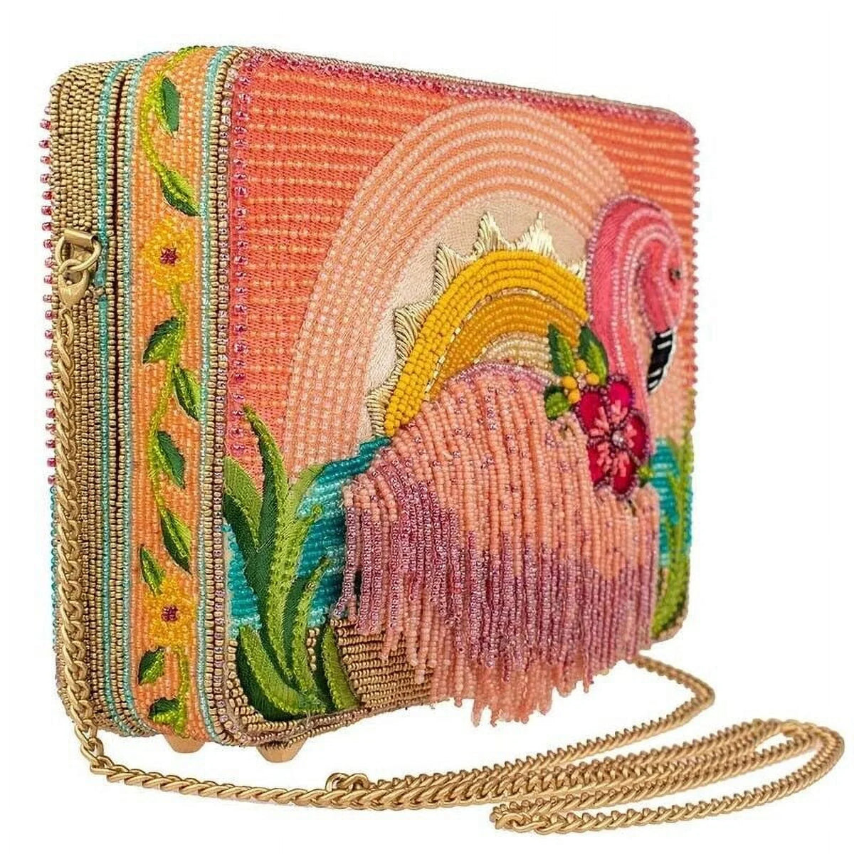Multi Crossbody Pink Tropics Beaded Flamingo New Bag Mary Frances Handbag
