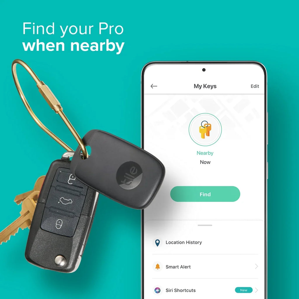 Tracker, Black - 1 Finder - Pro - Locator Tile Pack (2022) Keys Item Bluetooth and