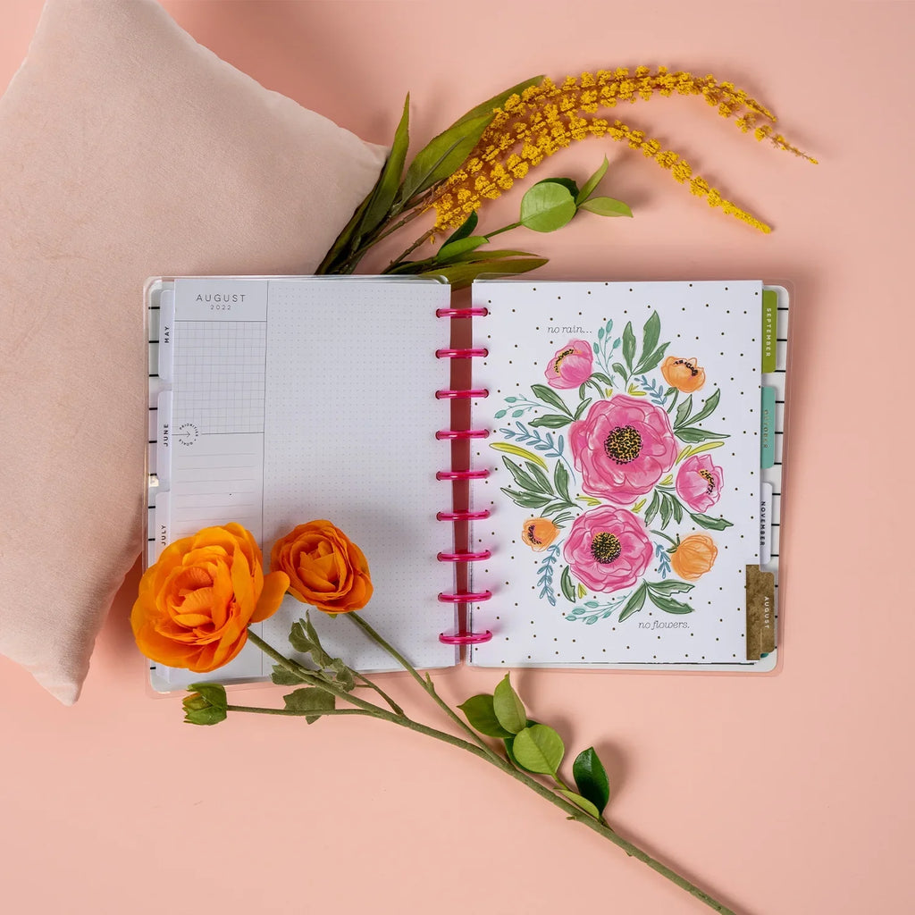 1.37" 2022, 12 Florals, x 9.75" Planner, x Happy Colorful Month The Planner, Classic 8.75"