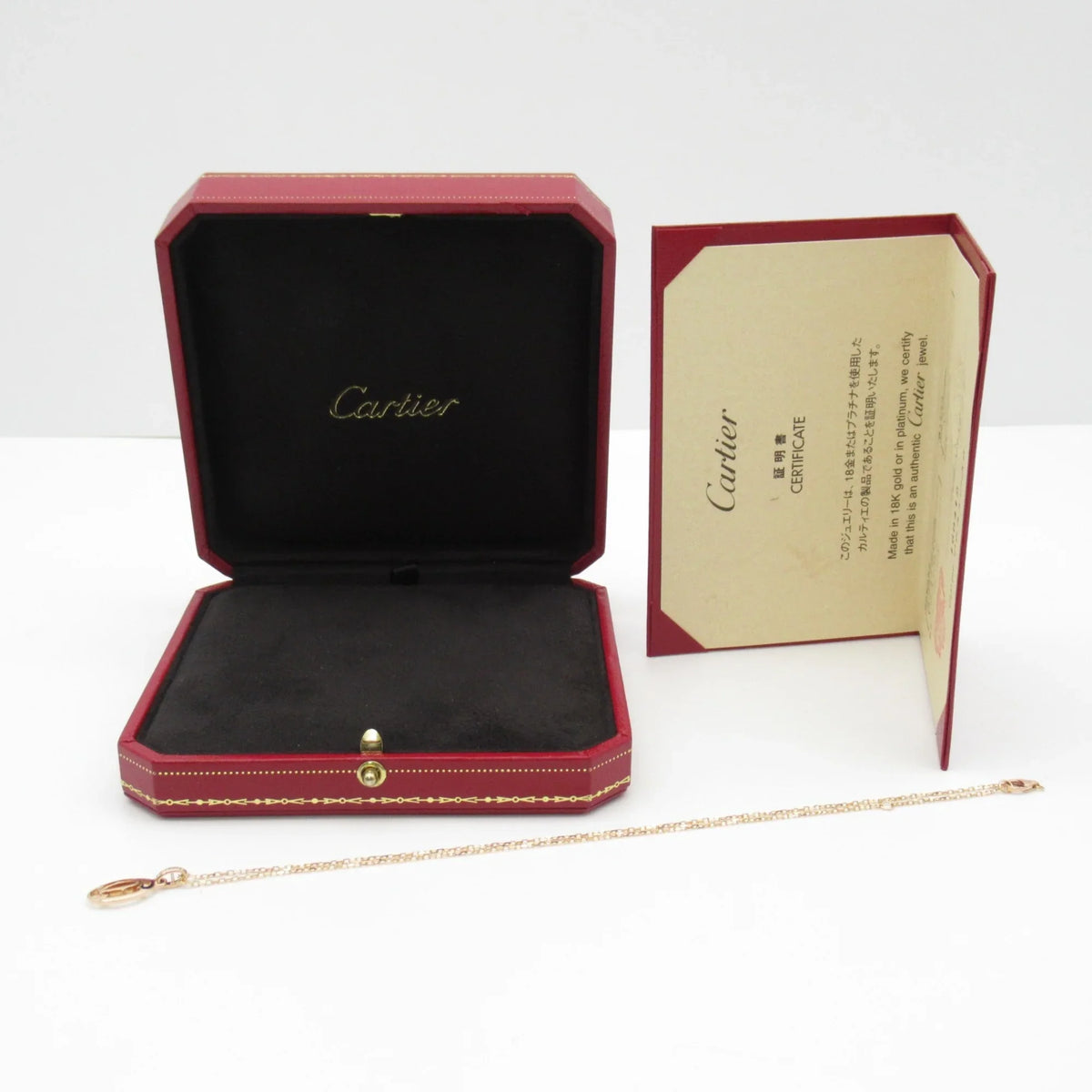 Necklace diamond K18PG(Rose Gold) Necklace Logo Clear CARTIER (Good) Clear double Pre-Owned