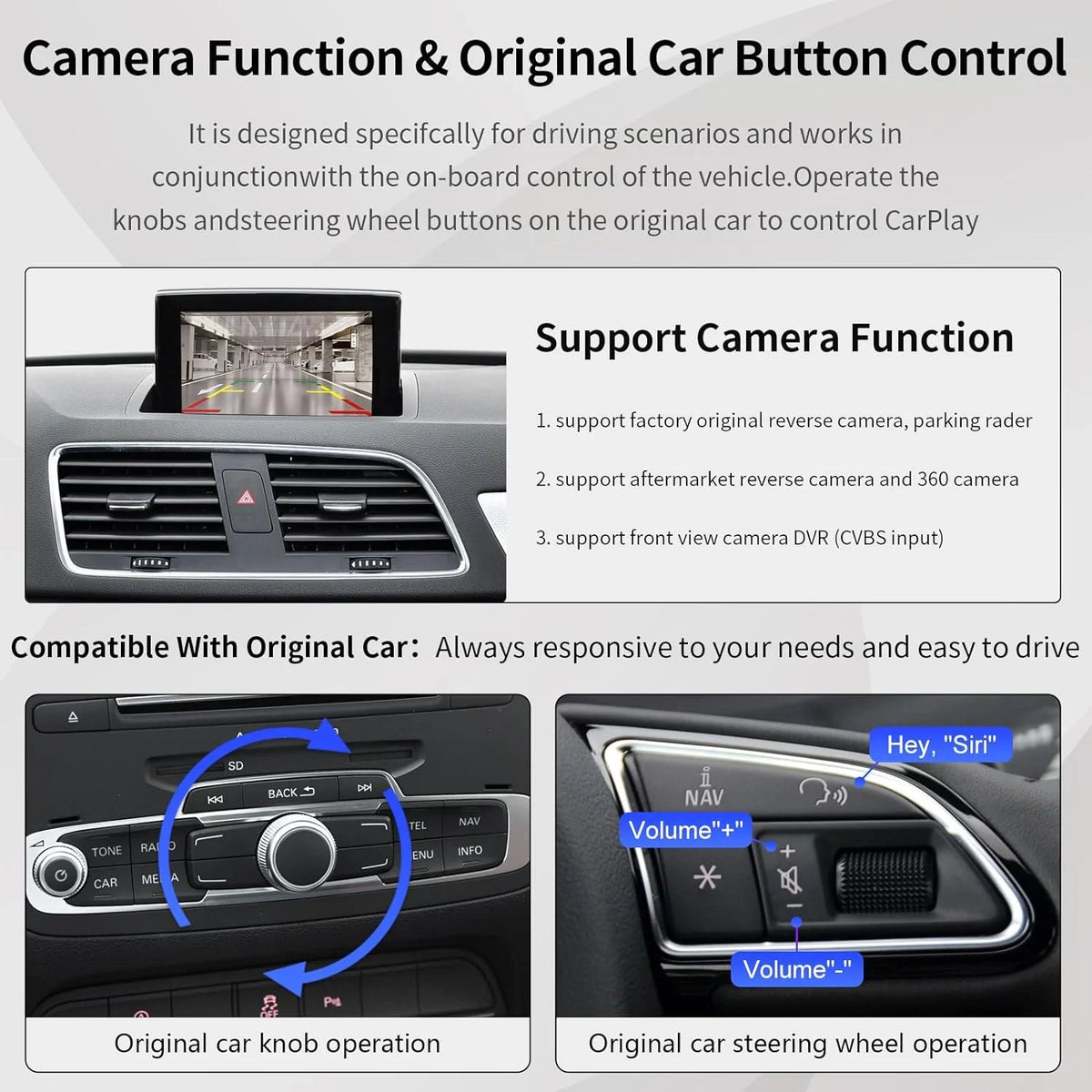 Year Carplay 2014-2018 with Android Camera Decoder, Q3 Auto for Kit Module 3G, Mirrorlink, Audi Top Support Carplay Version), MMI Wireless Software Car (HN+ Retrofit Road