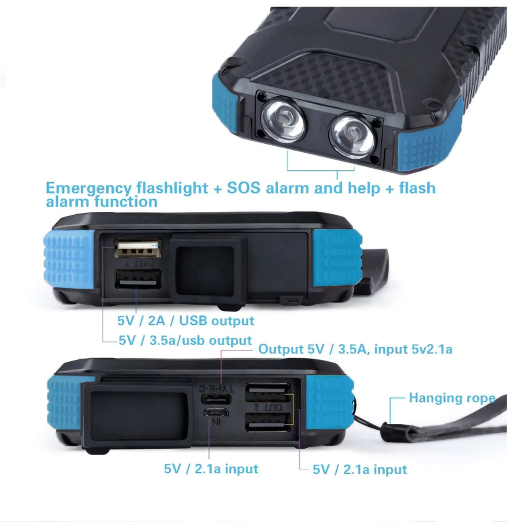 Charging exterior 26800mAh Solar Portable Charger Wireless Bank Powered Power