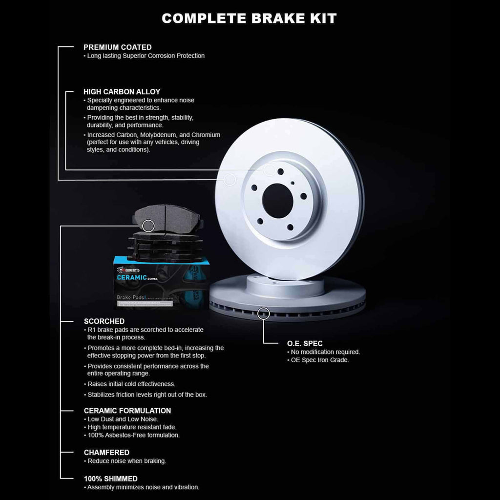 Pads R1 Concepts R1 Concepts 59054 Wdwh2 Coated 2002-2003 HONDA SI CIVIC Brake select: Rotor Fits Carbon Ceramic With
