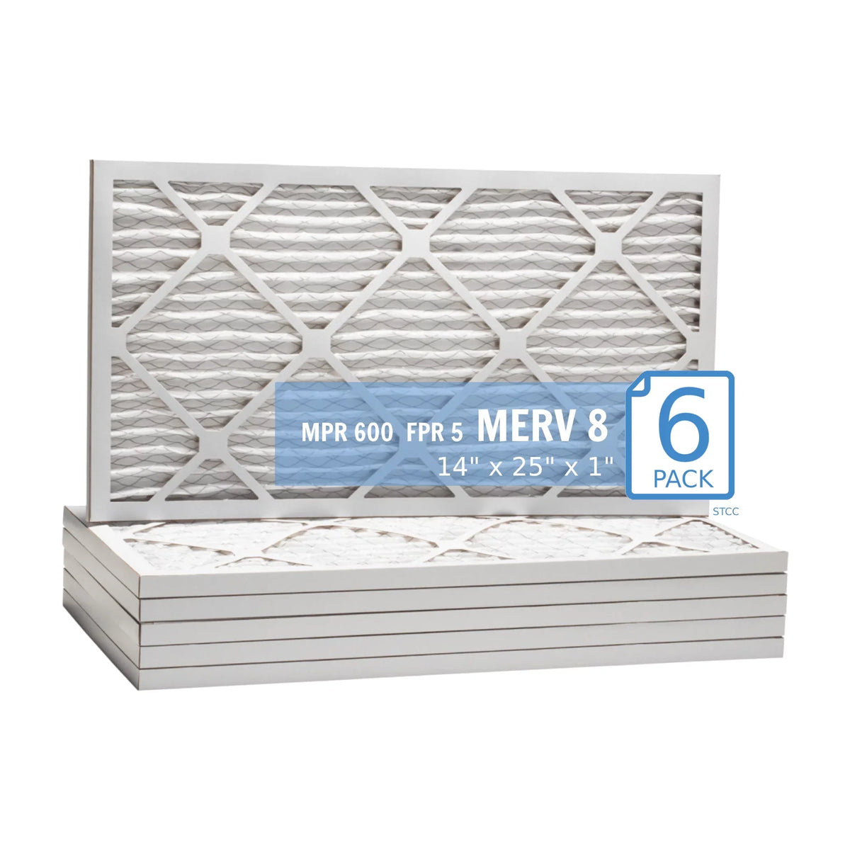 40 Filter, Surface Purolator Pack) Pleated (6 Air MERV Hi-E Mechanical Extended 8, 14x25x1,
