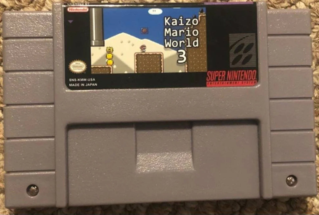 '- KAIZO 3 NTSC/PAL 2 - Mario World Nintendo Super SNES Ent. System Cartridge 1