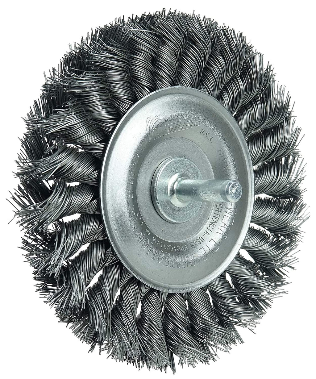 Stem, Knot Made Wheel, Wire 4" .014" Fill, the Stem-Mounted USA 17687 1/4" Steel Weiler in
