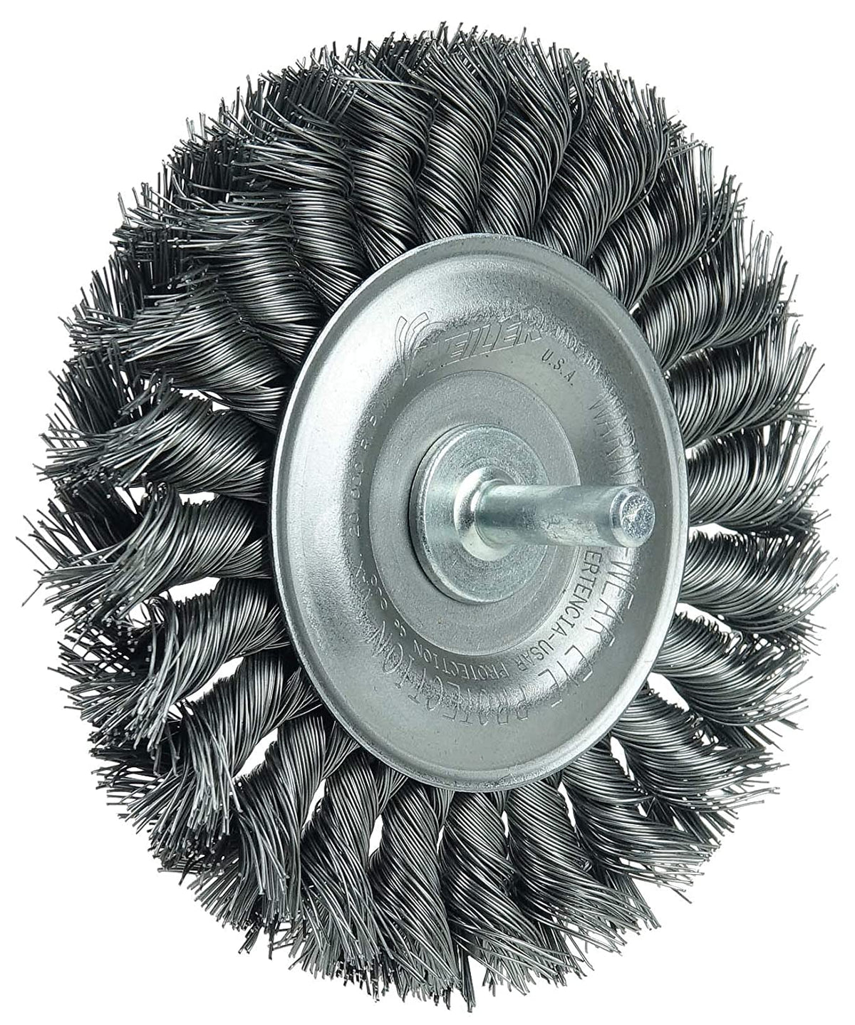 Stem, Knot Made Wheel, Wire 4" .014" Fill, the Stem-Mounted USA 17687 1/4" Steel Weiler in