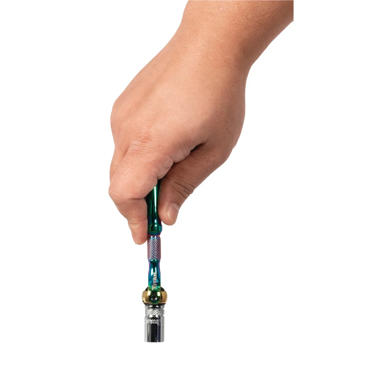 Ratchet Drive 1/4 Titan Head Swivel Micro Titanium in.