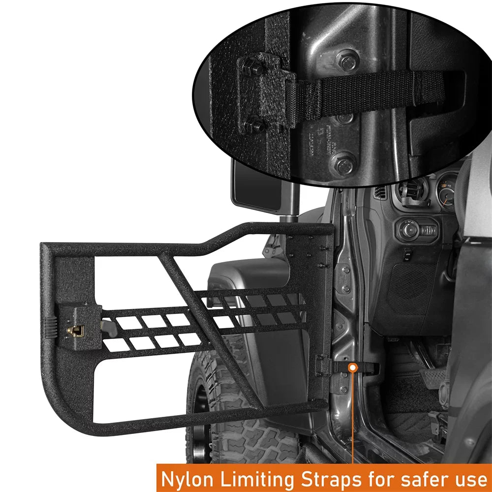 Guards Tubular Road JL Door Black 2018-2023 2-Door Hooke Wrangler Steel Half Frame Jeep Fit