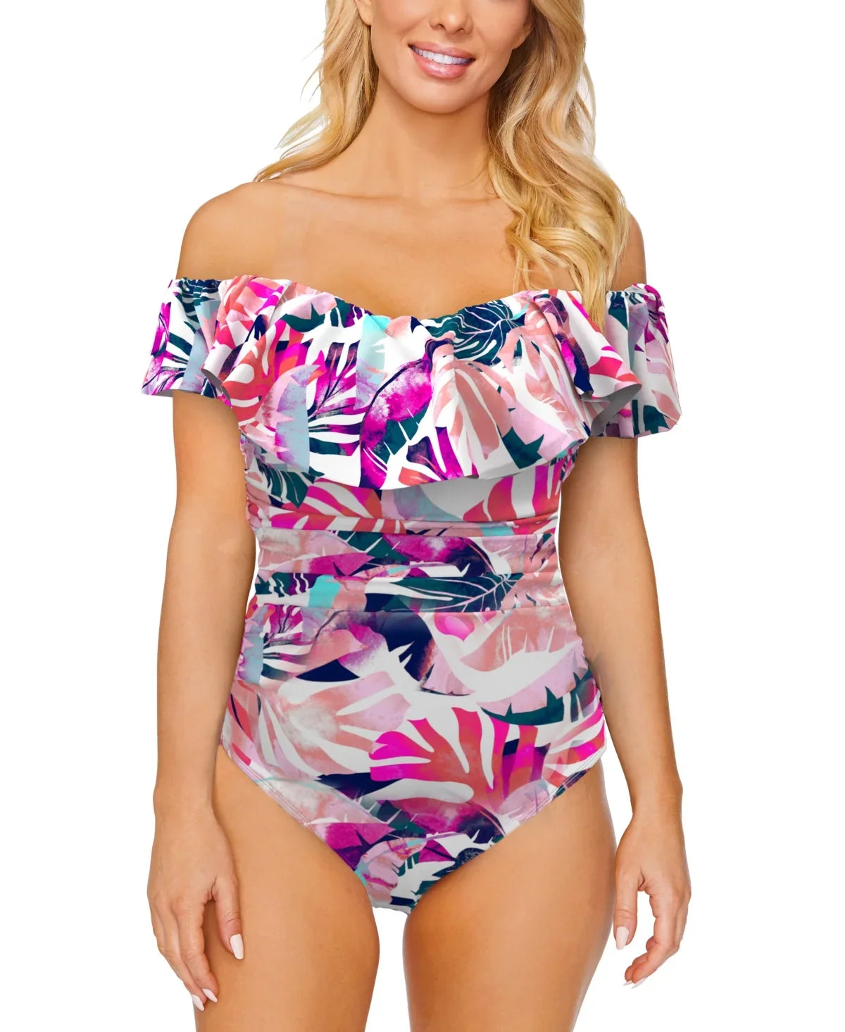 Swimsuit La One-piece Flor White In