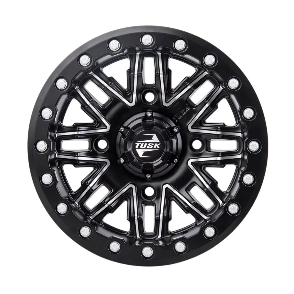 4.0 + Nebo HD10 For Can-Am Tusk 4/137 14x7 Limited 3.0 Defender 2021-2022 Pro Machined/Black Beadlock Wheel
