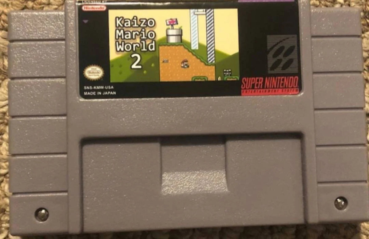 '- KAIZO 3 NTSC/PAL 2 - Mario World Nintendo Super SNES Ent. System Cartridge 1