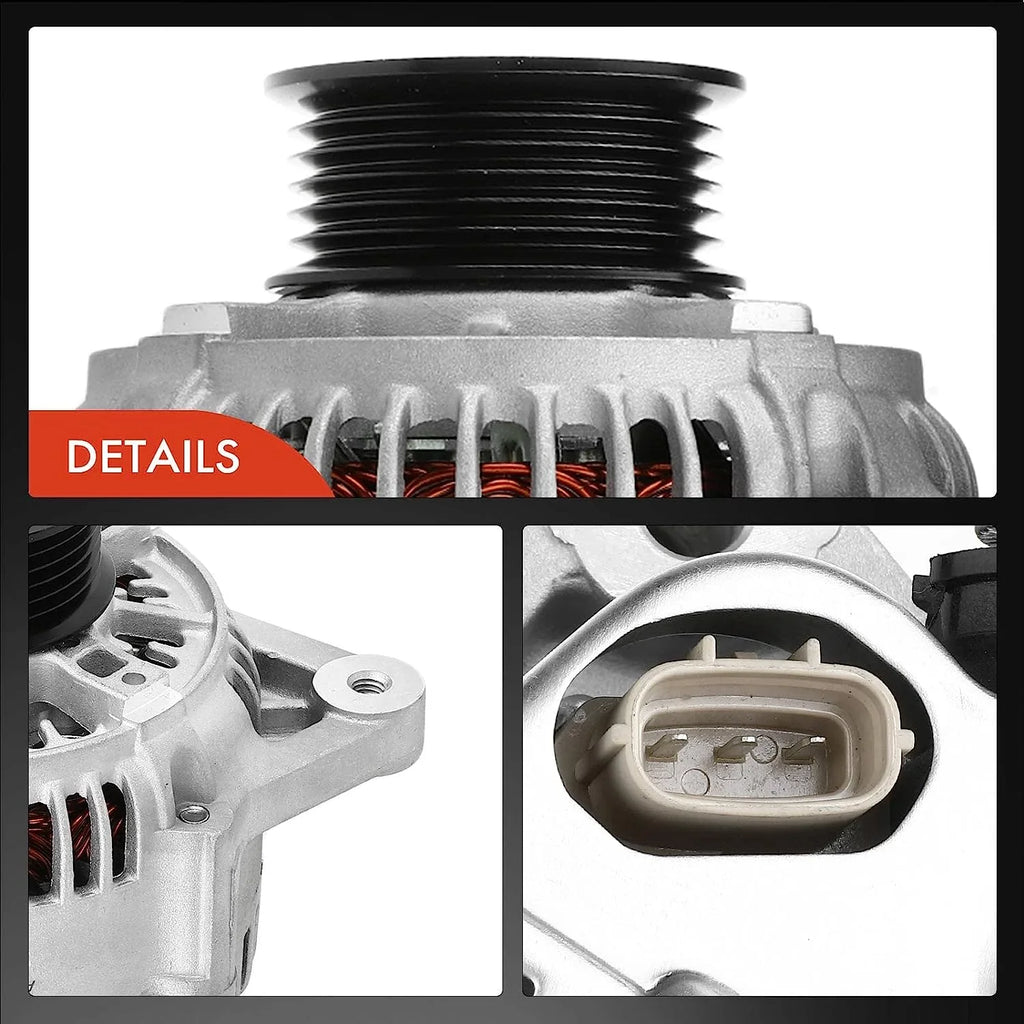 Pulley Compatible 2000-2002 12Volt 1999, 3.5L, Isuzu with Clutch 6-Groove Trooper 90Amp SLX CW V6 Alternator Acura & A-Premium