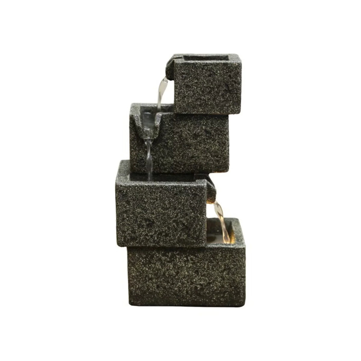 Gifts Hi-Line Fountain Concrete Crates LED Tabletop Lighted 11" liquid