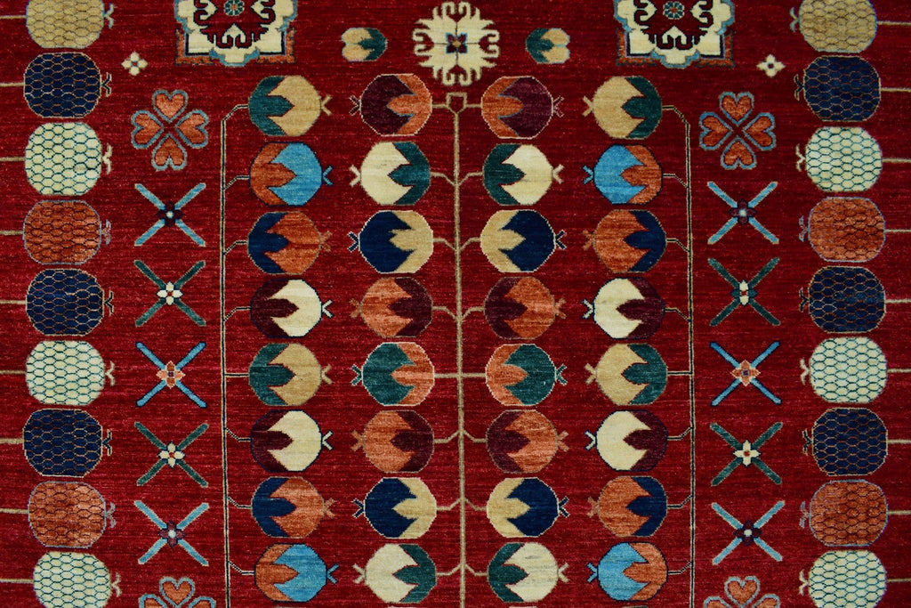 13'8" Red/Lt. Aria Blue Rug, Roselyn 9'11" x