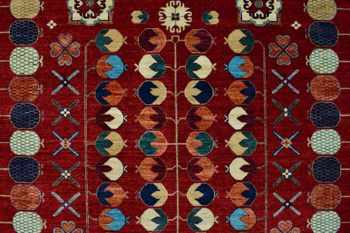 13'8" Red/Lt. Aria Blue Rug, Roselyn 9'11" x
